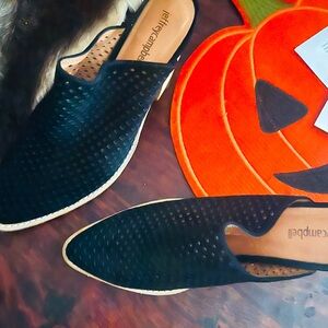 Jeffrey Campbell Black Perforated Loafers